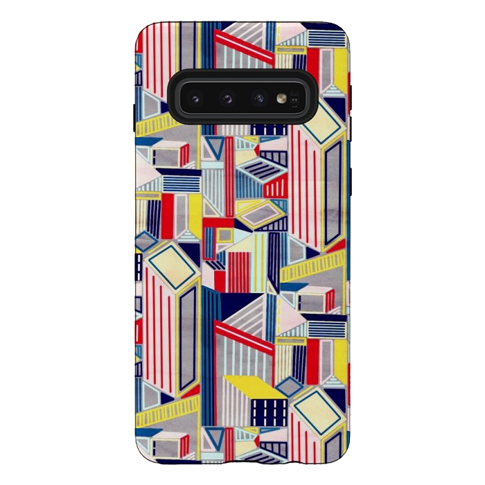 Galaxy S10 StrongFit Abstract Minimalism City (Textured & Bright)  by Tigatiga