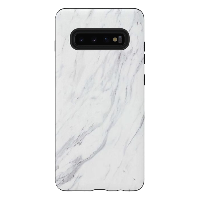 Galaxy S10 plus StrongFit Pure-White-Marble by ''CVogiatzi.