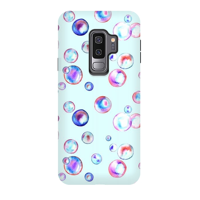 Galaxy S9 plus StrongFit Watercolour bubbles by Melissa Pedersen