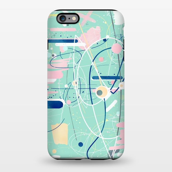 iPhone 6/6s plus StrongFit Modern mint strokes and dots creative art  by InovArts