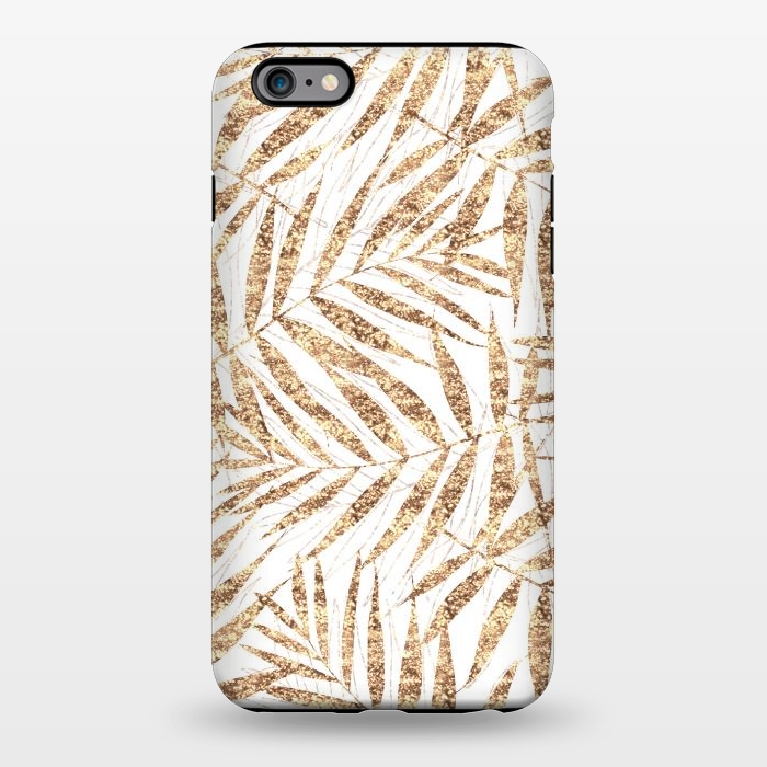 iPhone 6/6s plus StrongFit Elegant golden tropical palm leaves design by InovArts