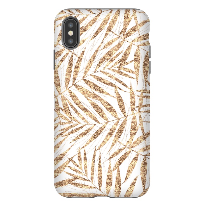 iPhone Xs Max StrongFit Elegant golden tropical palm leaves design by InovArts