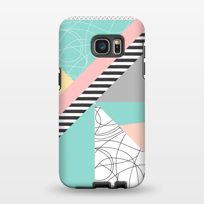 Galaxy S7 EDGE StrongFit Modern mint geometric abstract minimal design by InovArts