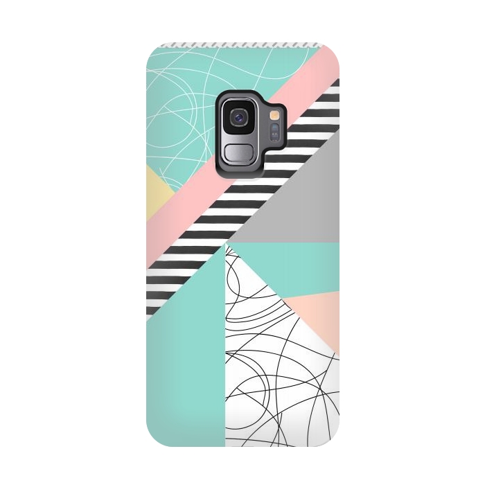 Galaxy S9 StrongFit Modern mint geometric abstract minimal design by InovArts