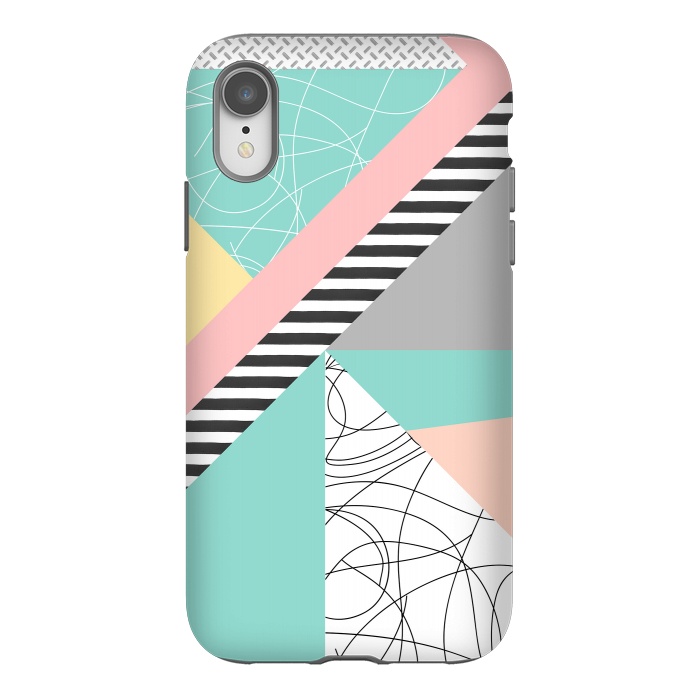 iPhone Xr StrongFit Modern mint geometric abstract minimal design by InovArts