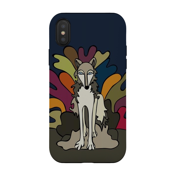 iPhone Xs / X StrongFit Night Wolf by Majoih