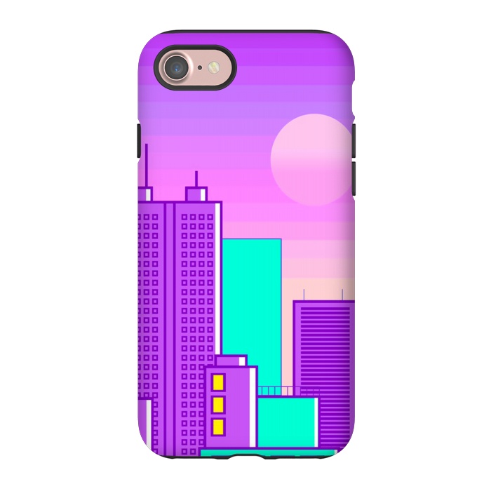 iPhone 7 StrongFit purple sunset in the city by haroulita