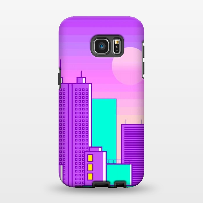 Galaxy S7 EDGE StrongFit purple sunset in the city by haroulita