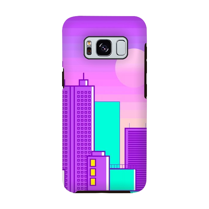 Galaxy S8 StrongFit purple sunset in the city by haroulita