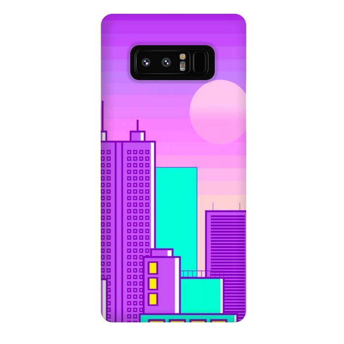 Galaxy Note 8 StrongFit purple sunset in the city by haroulita