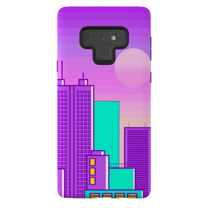 Galaxy Note 9 StrongFit purple sunset in the city by haroulita