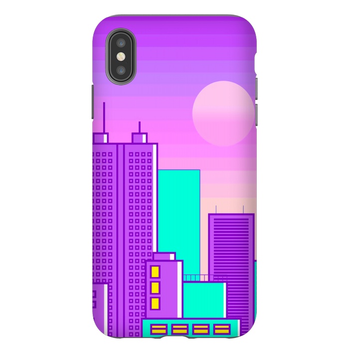 iPhone Xs Max StrongFit purple sunset in the city by haroulita