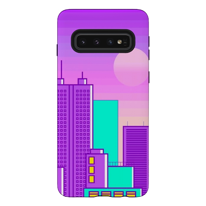 Galaxy S10 StrongFit purple sunset in the city by haroulita