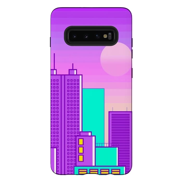 Galaxy S10 plus StrongFit purple sunset in the city by haroulita