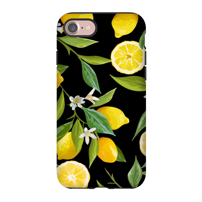 iPhone 7 StrongFit lemons in black background by haroulita