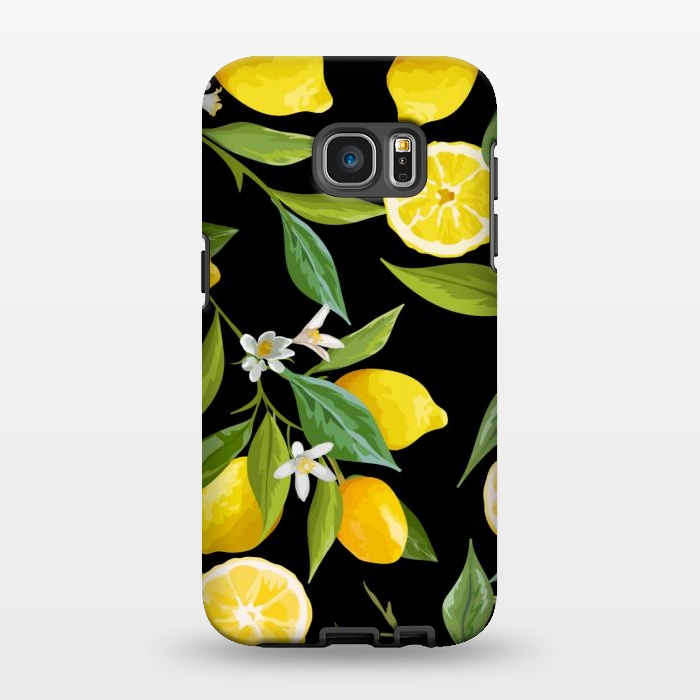 Galaxy S7 EDGE StrongFit lemons in black background by haroulita