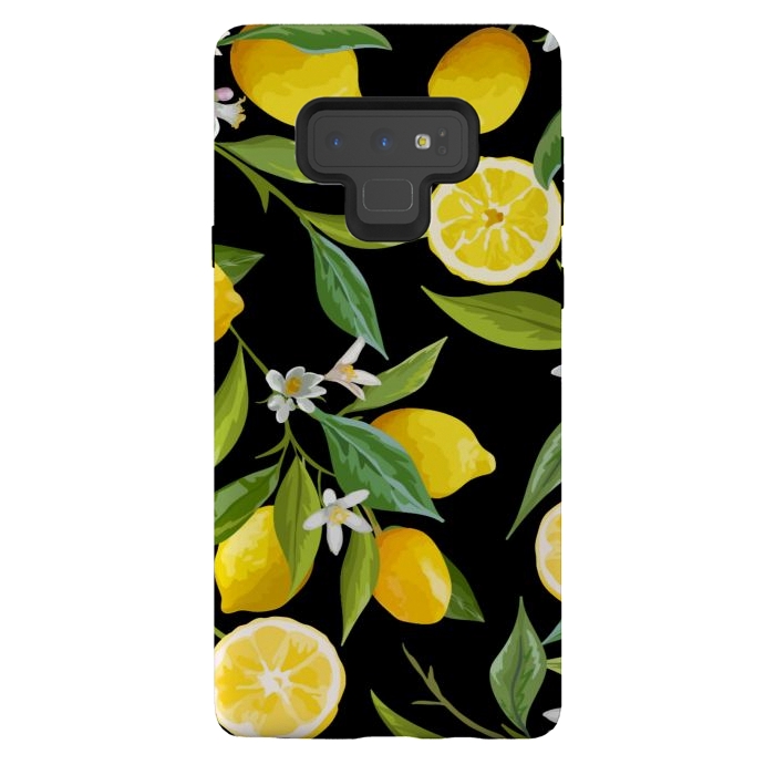 Galaxy Note 9 StrongFit lemons in black background by haroulita
