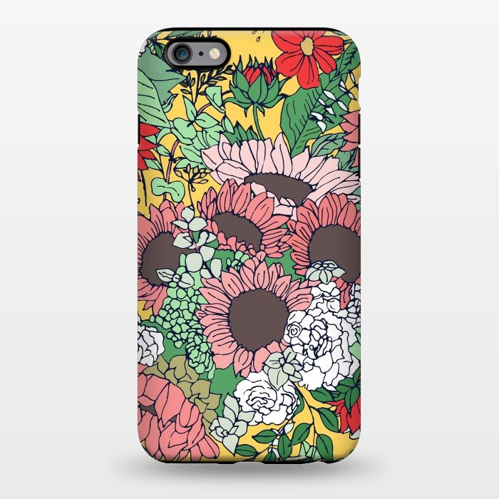 iPhone 6/6s plus StrongFit Pretty aspen gold and pink floral design by InovArts