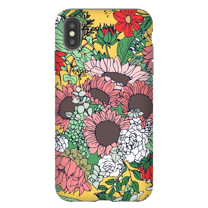 iPhone Xs Max StrongFit Pretty aspen gold and pink floral design by InovArts