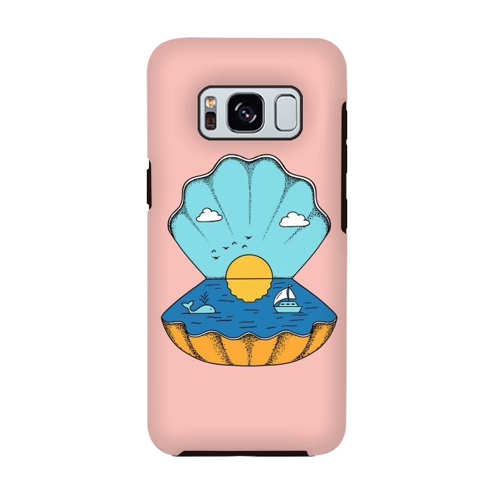 Galaxy S8 StrongFit Shell Nature Pink by Coffee Man