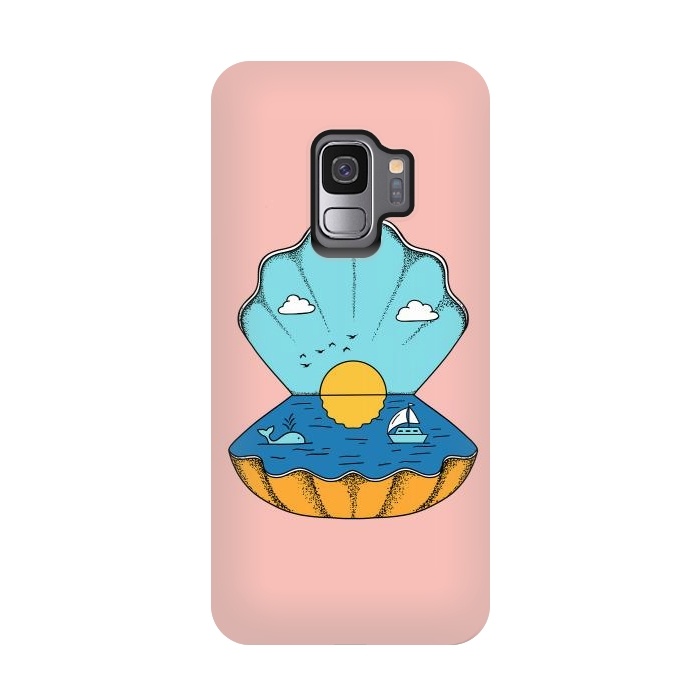 Galaxy S9 StrongFit Shell Nature Pink by Coffee Man