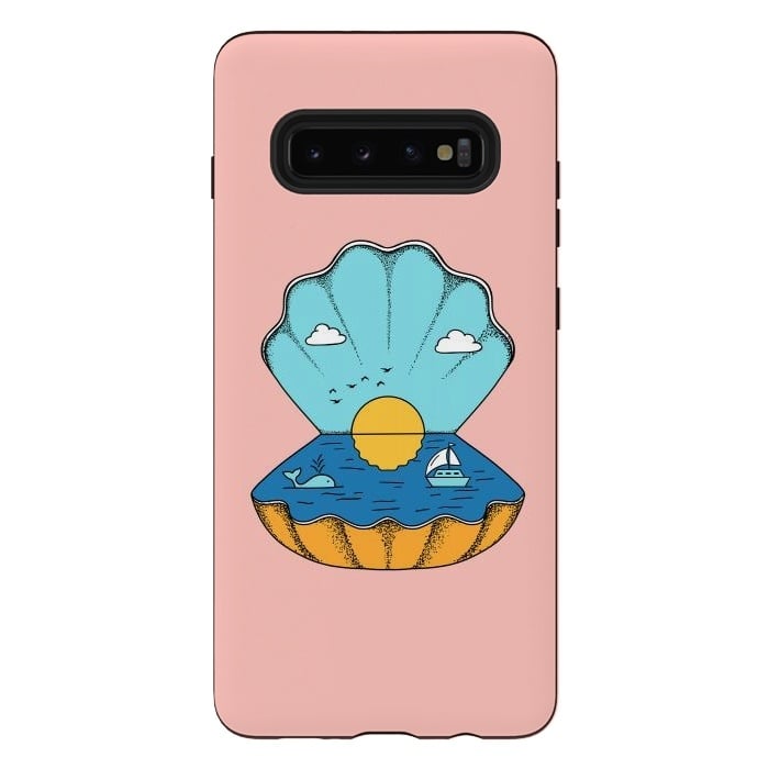 Galaxy S10 plus StrongFit Shell Nature Pink by Coffee Man