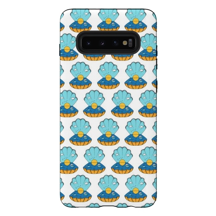 Galaxy S10 plus StrongFit Shell Nature Pattern by Coffee Man