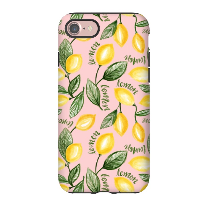 iPhone 7 StrongFit Lemon watercolour  by Melissa Pedersen