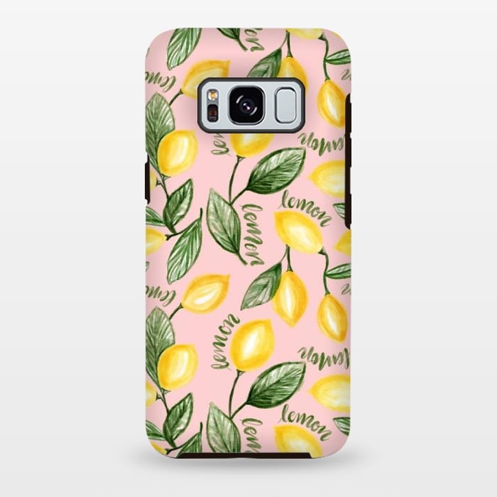 Galaxy S8 plus StrongFit Lemon watercolour  by Melissa Pedersen
