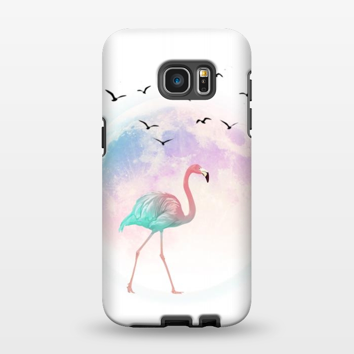 Galaxy S7 EDGE StrongFit flamingo in the pink moon by haroulita