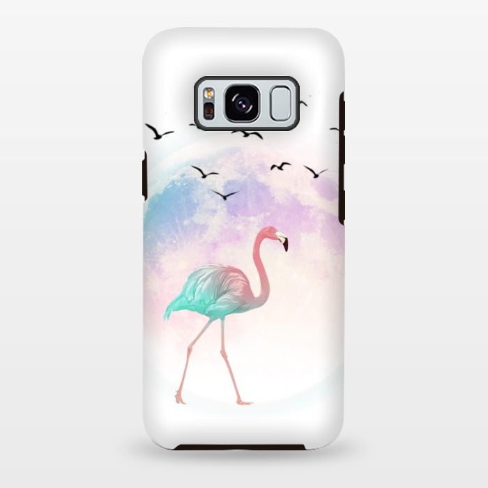 Galaxy S8 plus StrongFit flamingo in the pink moon by haroulita