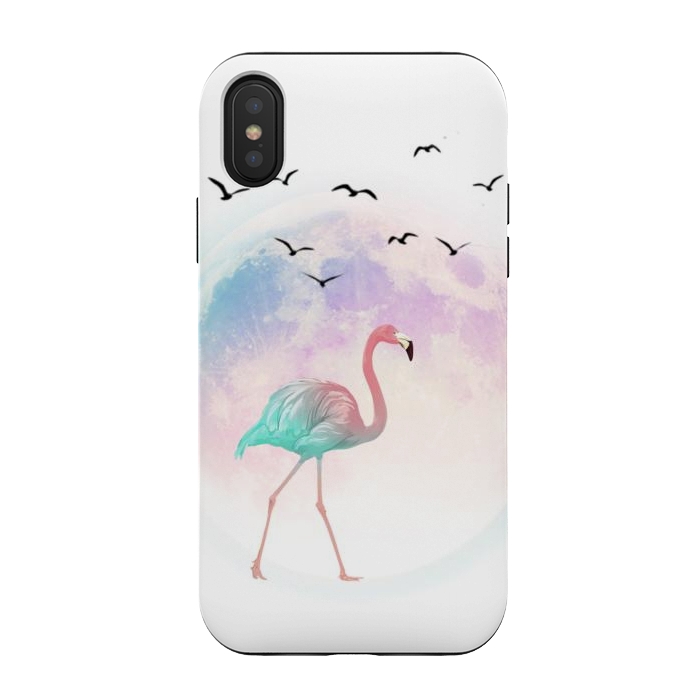 iPhone Xs / X StrongFit flamingo in the pink moon by haroulita