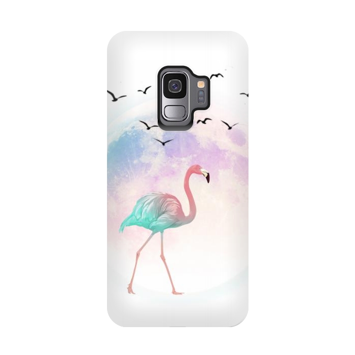 Galaxy S9 StrongFit flamingo in the pink moon by haroulita