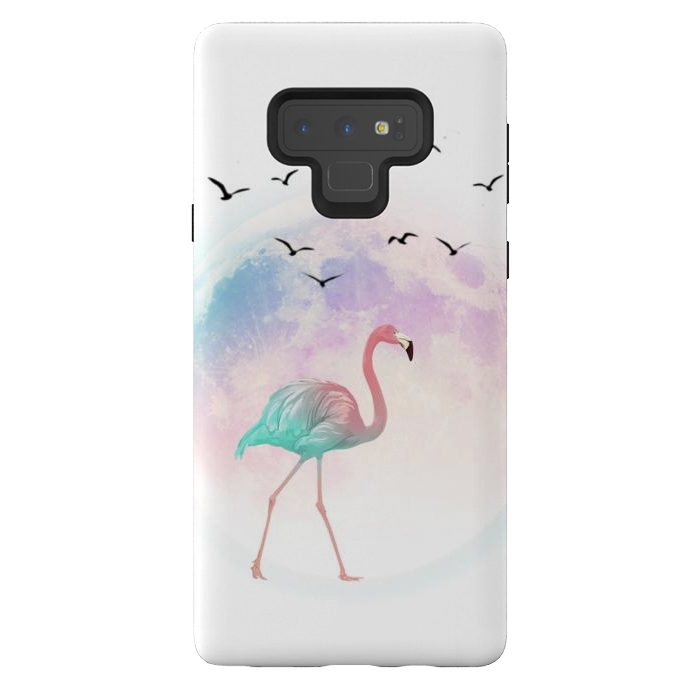 Galaxy Note 9 StrongFit flamingo in the pink moon by haroulita