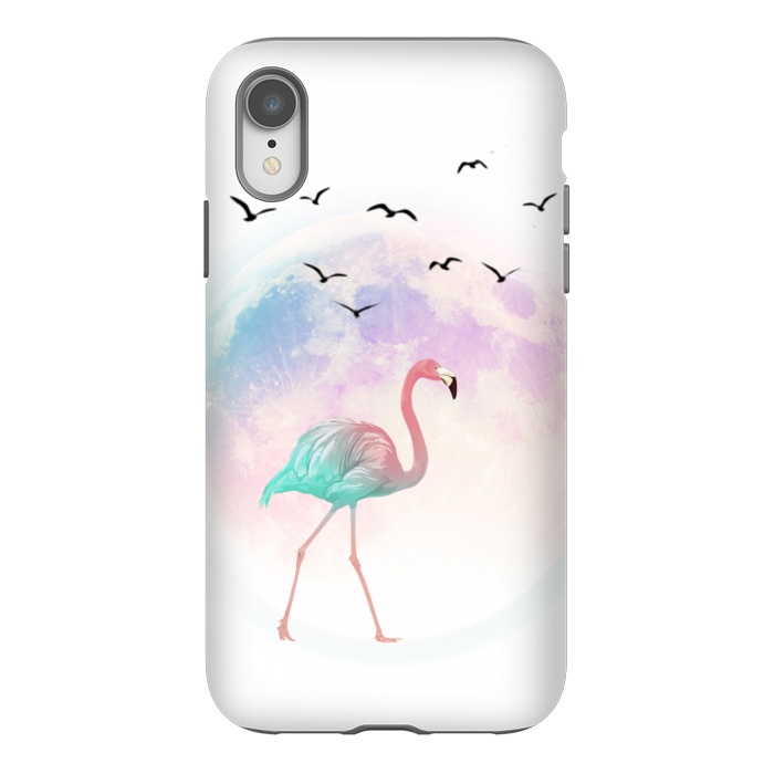 iPhone Xr StrongFit flamingo in the pink moon by haroulita