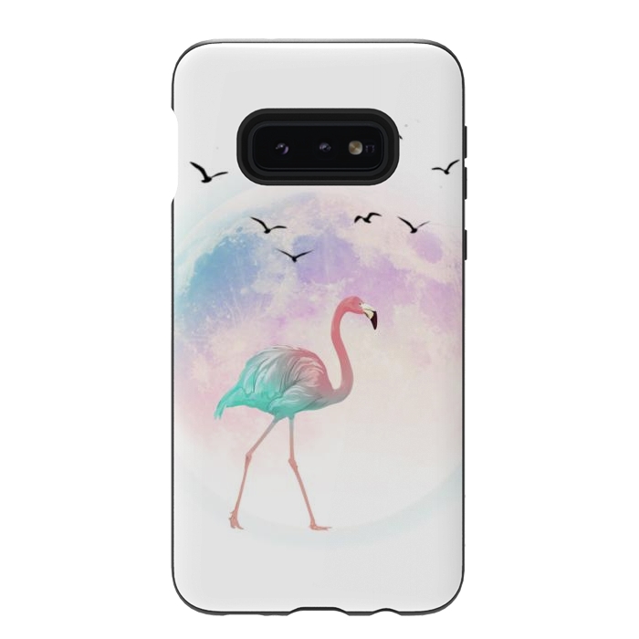 Galaxy S10e StrongFit flamingo in the pink moon by haroulita