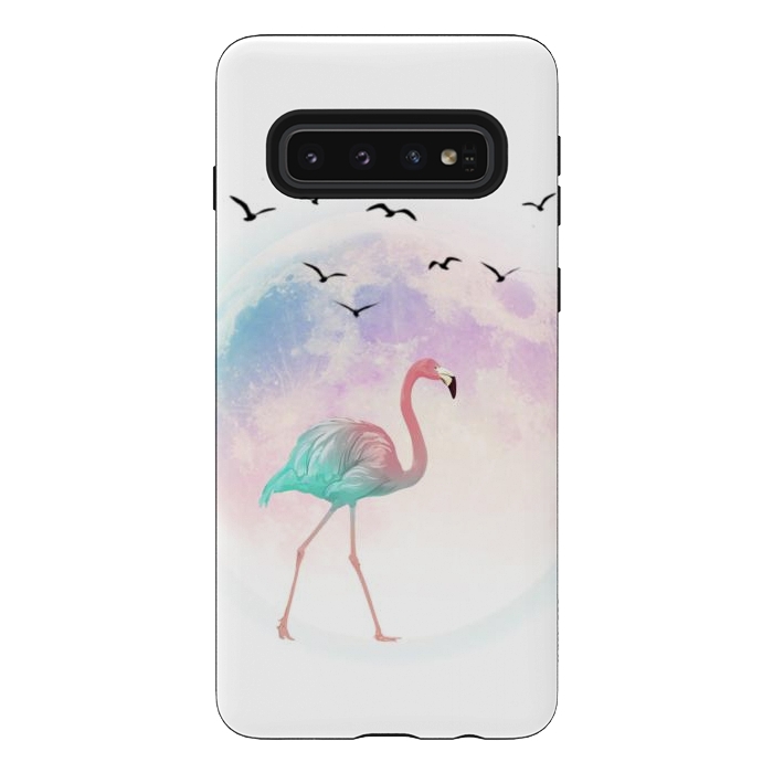 Galaxy S10 StrongFit flamingo in the pink moon by haroulita