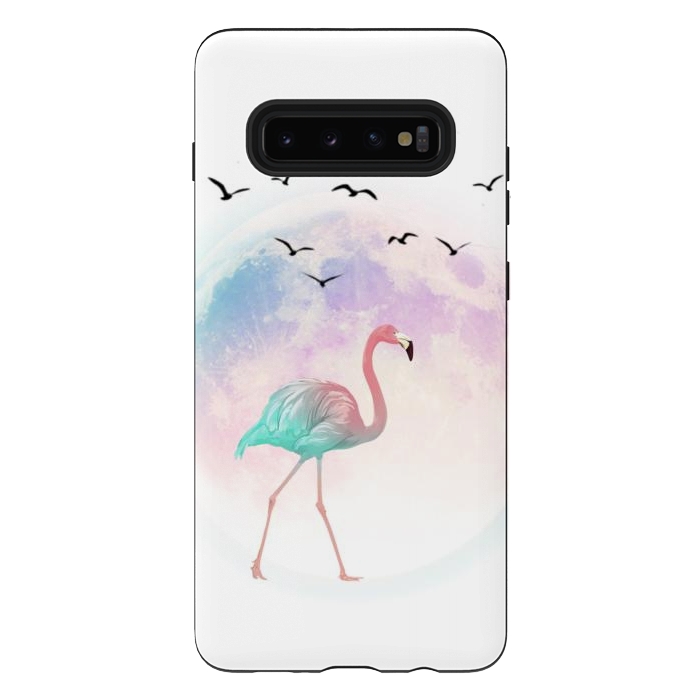 Galaxy S10 plus StrongFit flamingo in the pink moon by haroulita