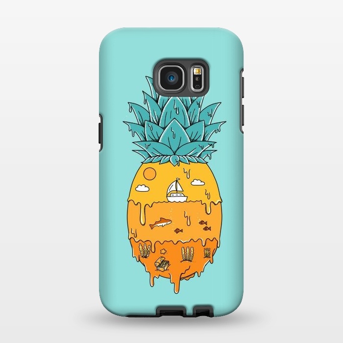 Galaxy S7 EDGE StrongFit Pineapple Landscape green by Coffee Man