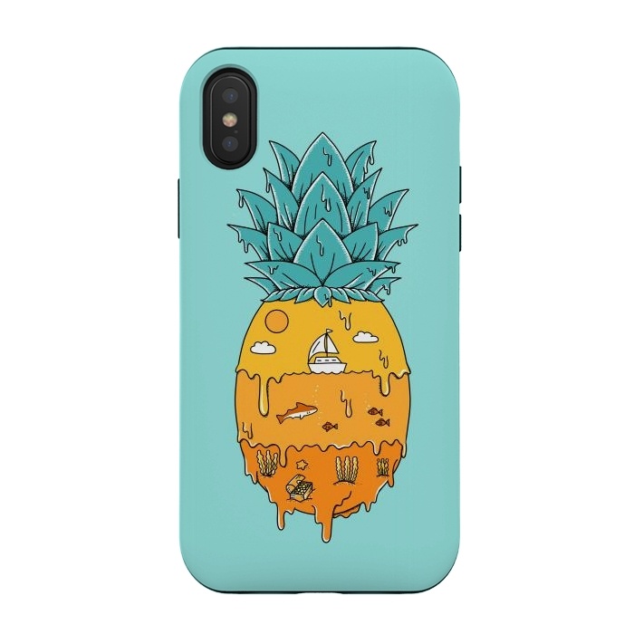iPhone Xs / X StrongFit Pineapple Landscape green by Coffee Man
