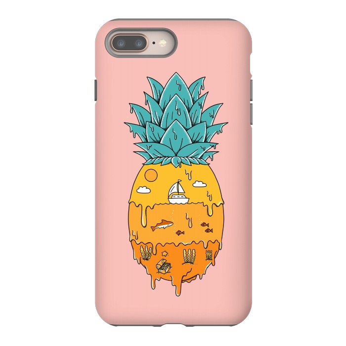 iPhone 7 plus StrongFit Pineapple Landscape pink by Coffee Man