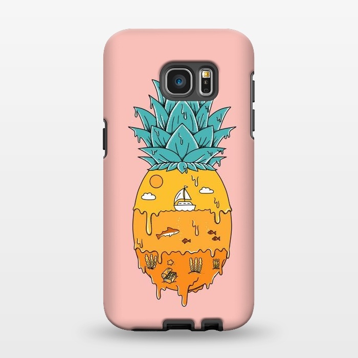 Galaxy S7 EDGE StrongFit Pineapple Landscape pink by Coffee Man