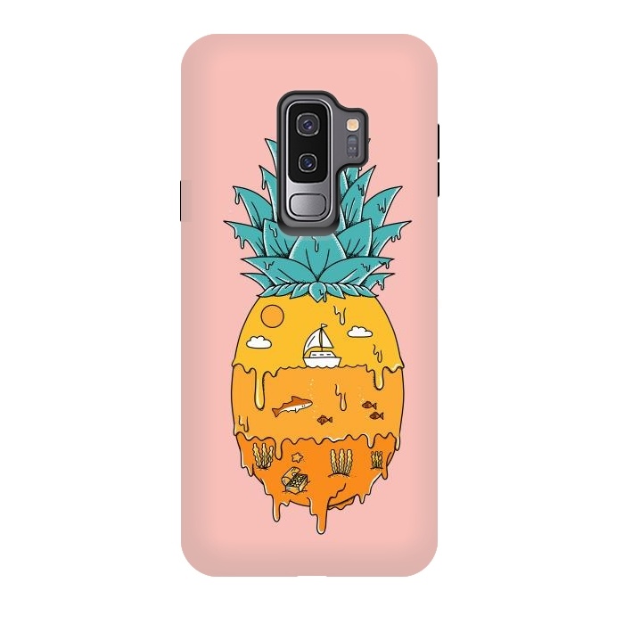 Galaxy S9 plus StrongFit Pineapple Landscape pink by Coffee Man