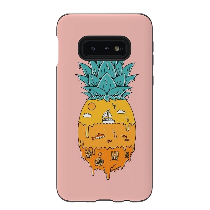 Galaxy S10e StrongFit Pineapple Landscape pink by Coffee Man