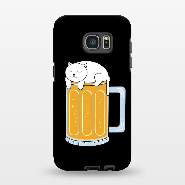 Galaxy S7 EDGE StrongFit Cat beer by Coffee Man
