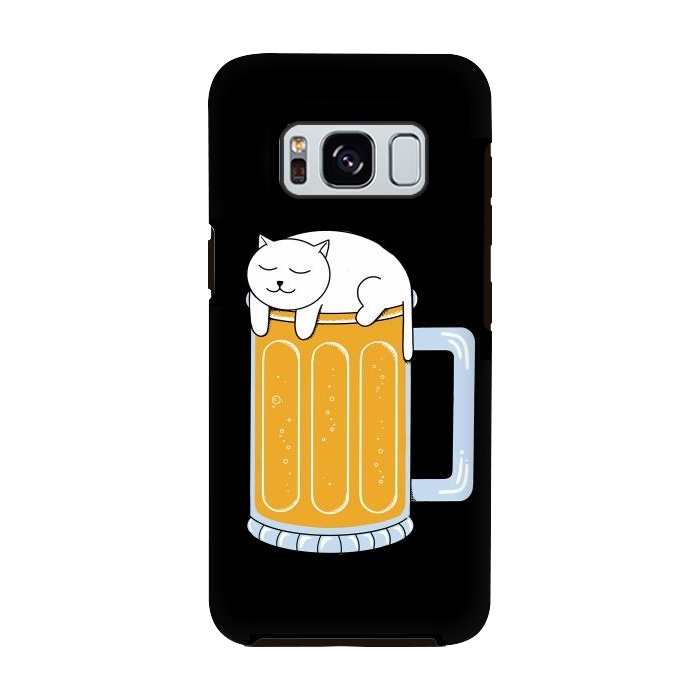 Galaxy S8 StrongFit Cat beer by Coffee Man