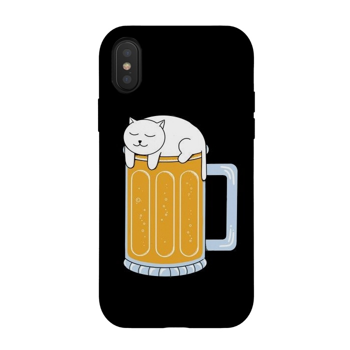 iPhone Xs / X StrongFit Cat beer by Coffee Man