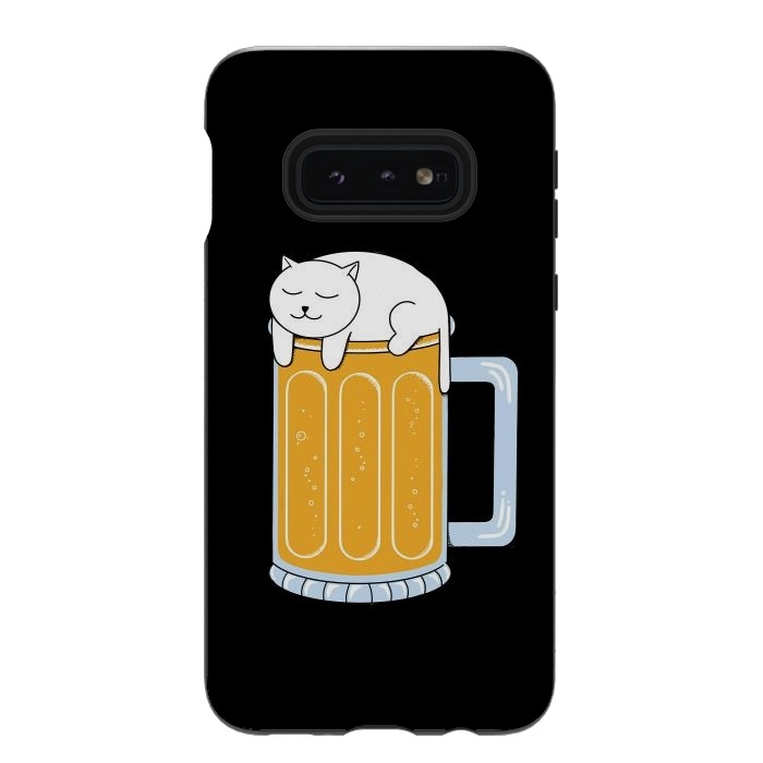 Galaxy S10e StrongFit Cat beer by Coffee Man