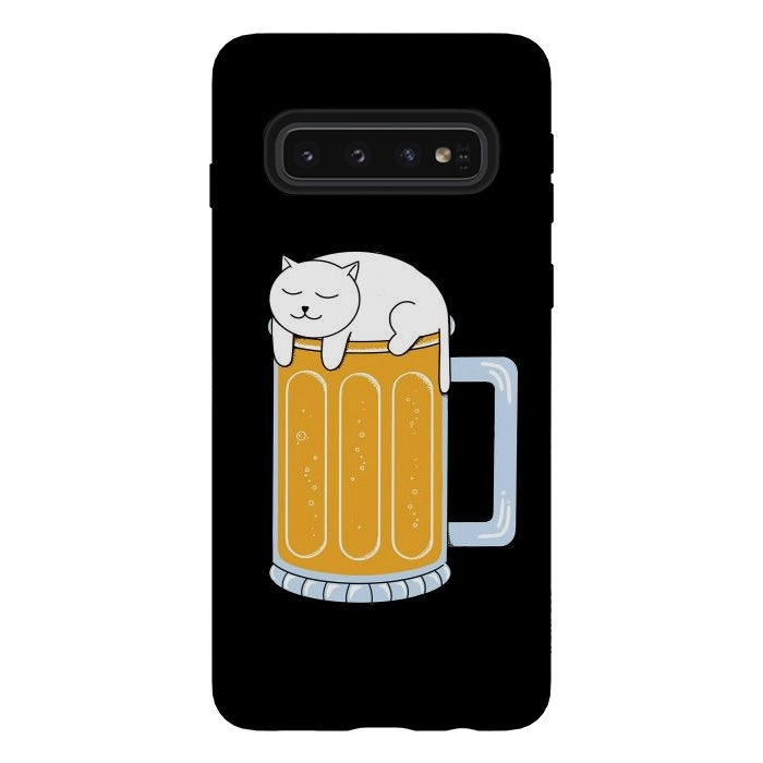 Galaxy S10 StrongFit Cat beer by Coffee Man
