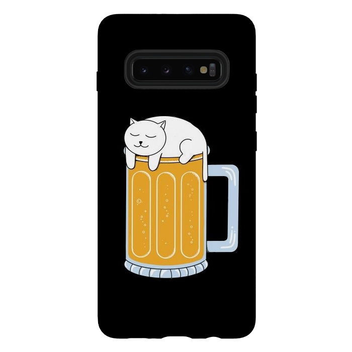 Galaxy S10 plus StrongFit Cat beer by Coffee Man